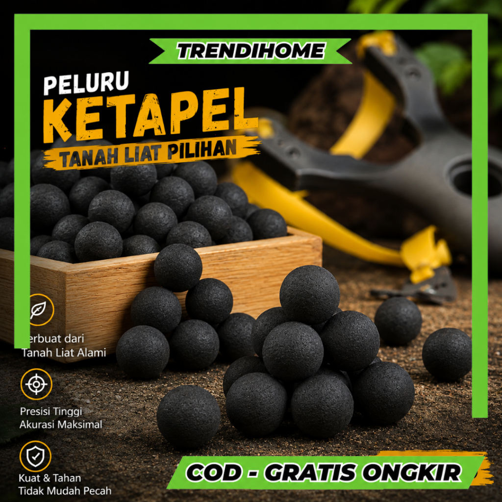 [TrendiHome] Peluru Ketapel Tanah Liat 100 Butir 8mm - Slingshot Ammo Hard Mud 100pcs 8mm