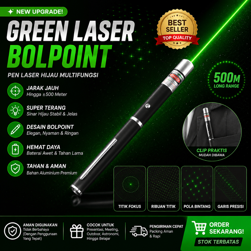 Laser Pointer Penunjuk Laser Jarak Jauh Pointer Presentasi Laser Pointer Pen Laser Bolpoin