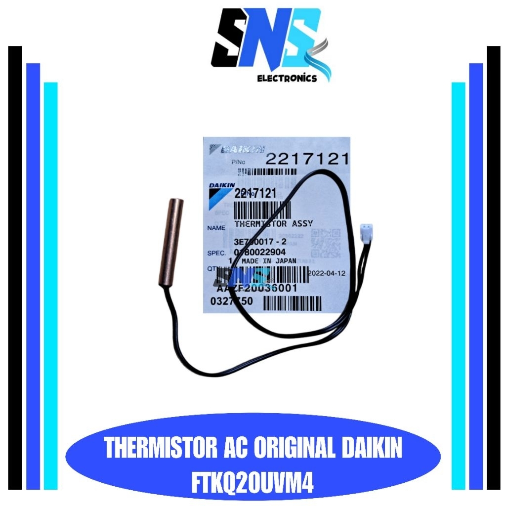 Thermistor AC original DAIKIN FTKQ20UVM4 - Sensor suhu AC DAIKIN original - Termis original AC daiki