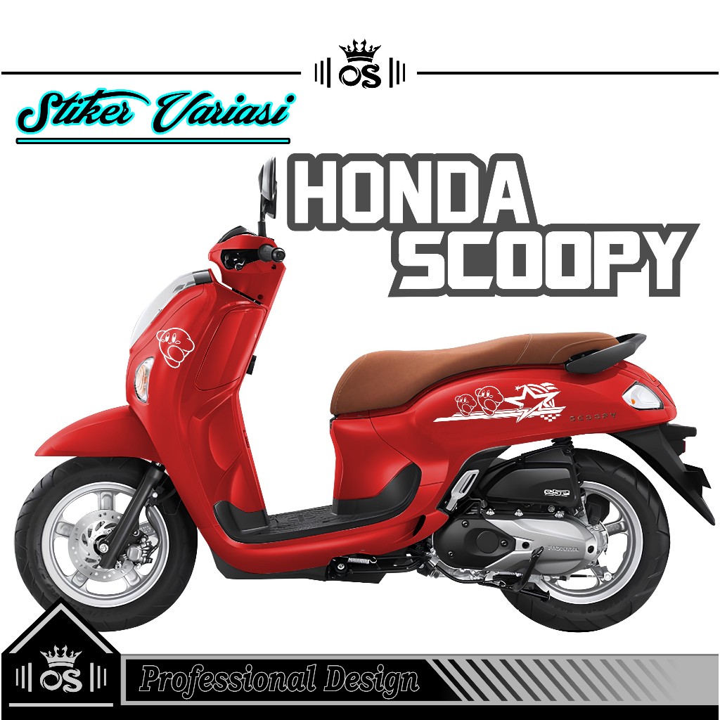 STIKER CUTTING SCOOPY MOTIF 99 / STRIPING HONDA NEW TAHUN 2025 / AKSESORIS CUSTOM STYLISH / TERBARU 