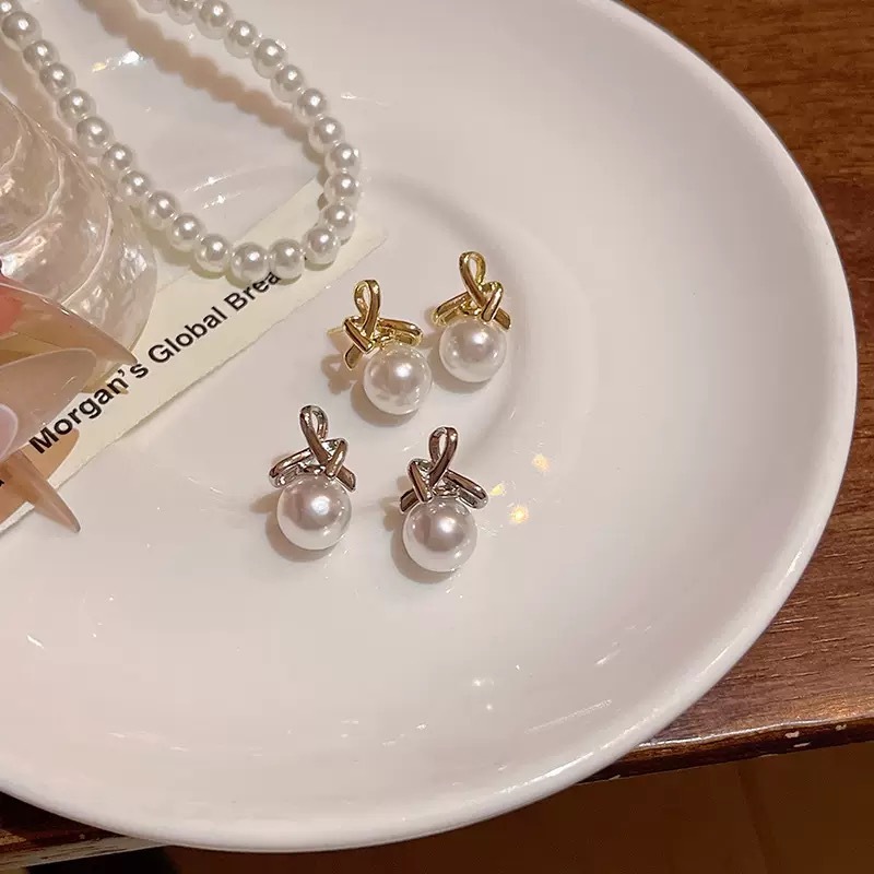Anting Mutiara / Anting Wanita / Anting Korea / Anting Emas Silver