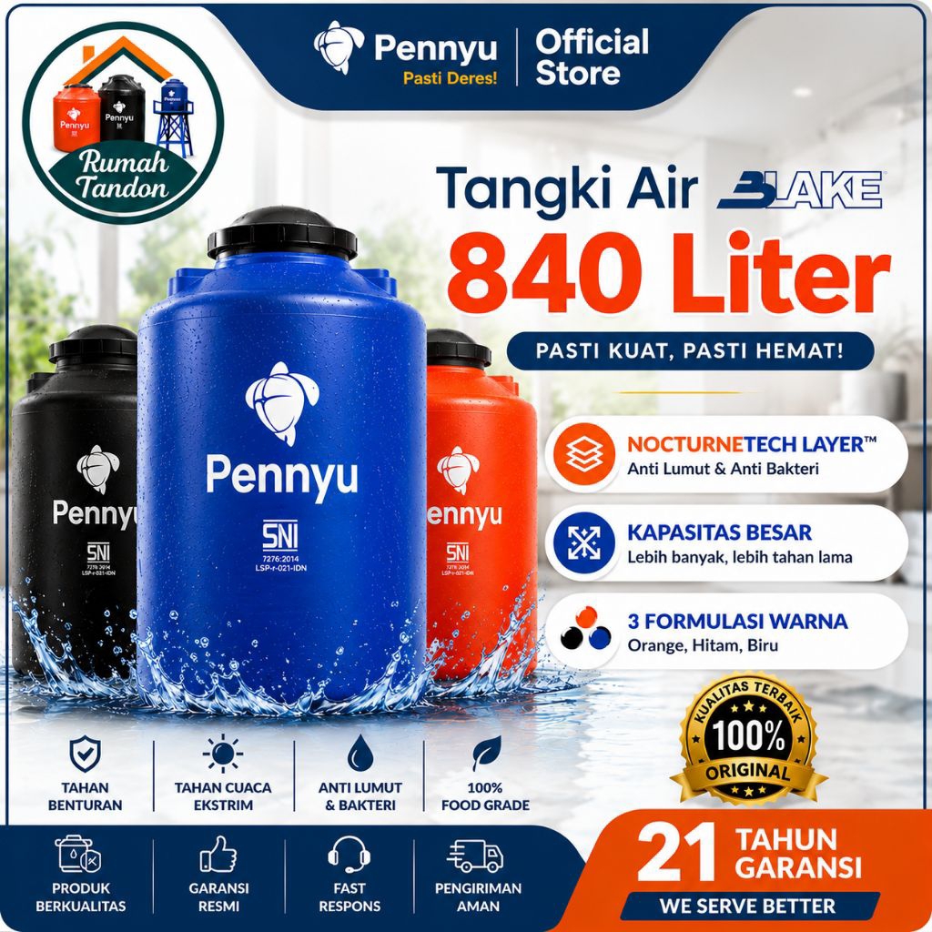 Tandon/Toren/Tangki Air PENNYU BLAKE Kapasitas 840 Liter
