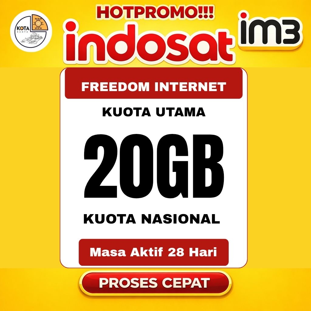 PROMO KUOTA INDOSAT 20GB FULL 24JAM PROSES CEPAT