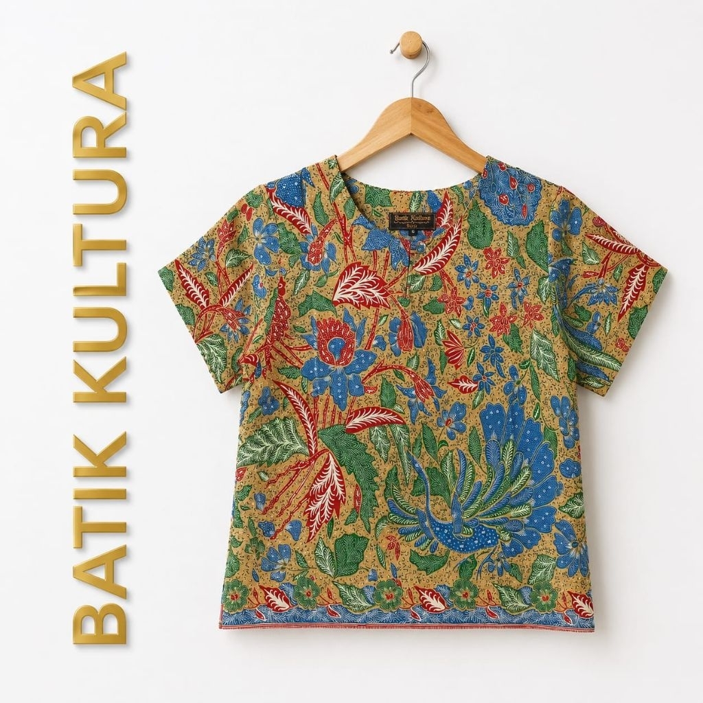 Kultura GS_Crop Top Batik Premium Motif Ryu Kultura Only Cocok Utk Kerja dan Santai