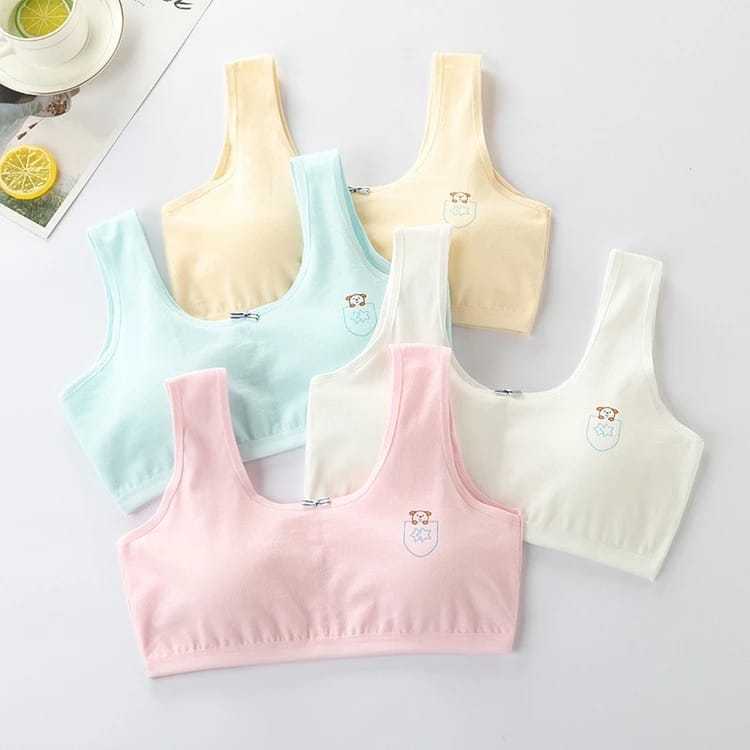 (COD)PROMO 6 PCS MINISET ANAK MOTIF POLOS REMAJA SD/SMP Bra Miniset Remaja// Miniset Anak Perempuan 