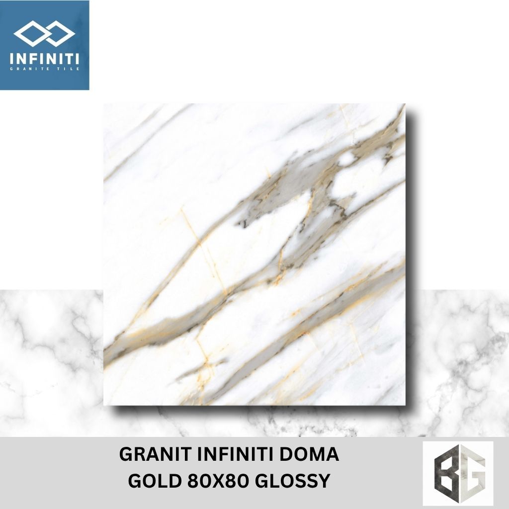 Granit Lantai Infiniti Doma Gold 80x80 Glossy Motif Marmer