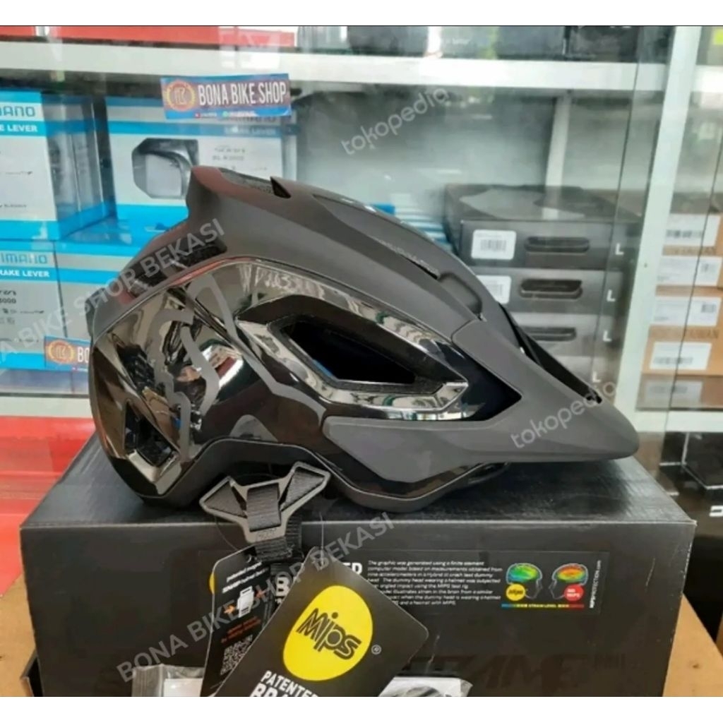 Helm Fox Speedframe Pro Black Helmet - Helm Sepeda MTB Xc trail Am Enduro - mips fidlock