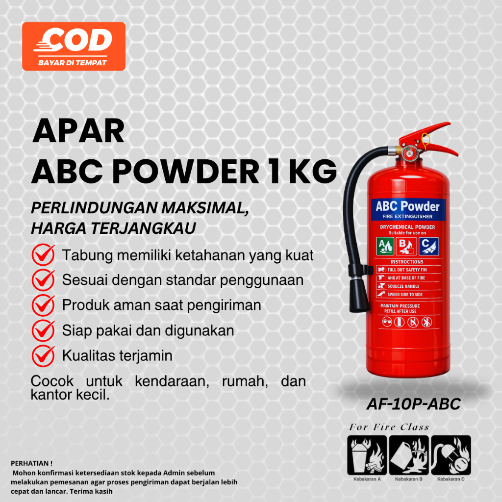 APAR 1Kg Medan | Alat Pemadam Kebakaran Mini – Untuk Mobil, Dapur & Toko | Ready Stock Medan