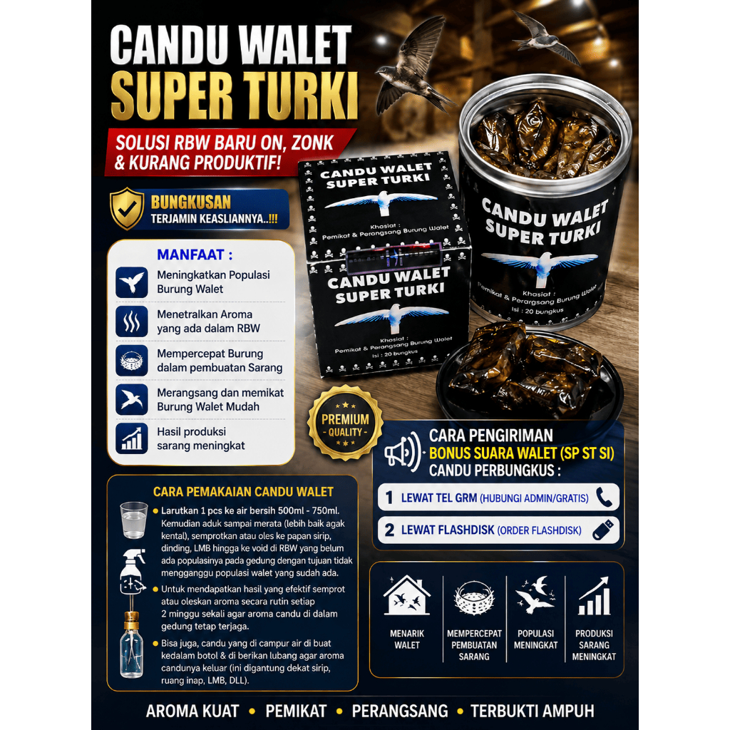 [ Eceran ] Candu walet super turki candu walet pemikat burung walet candu turki peransang walet (ece