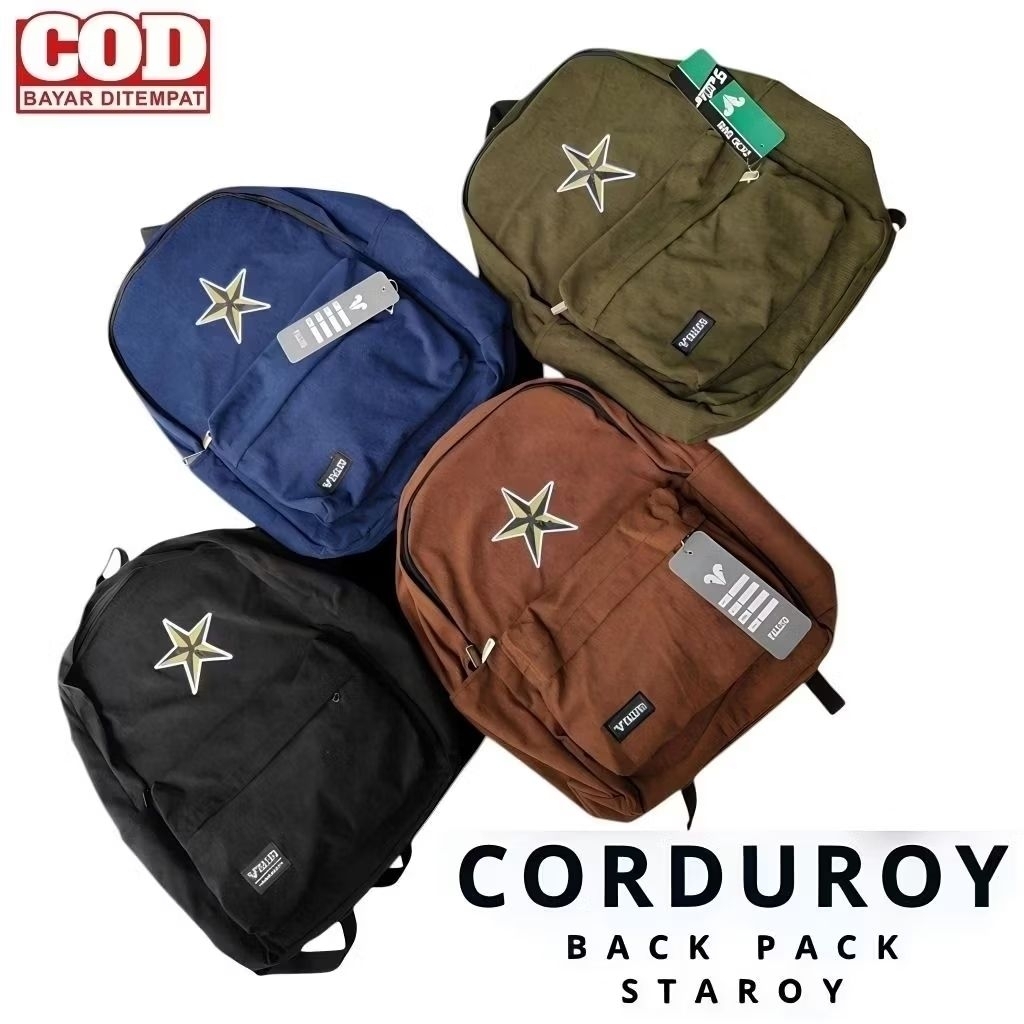 Tas Ransel Corduroy BINTANG ORIGINAL RANSEL BAGPACK STAR CORDUROY UNISEX