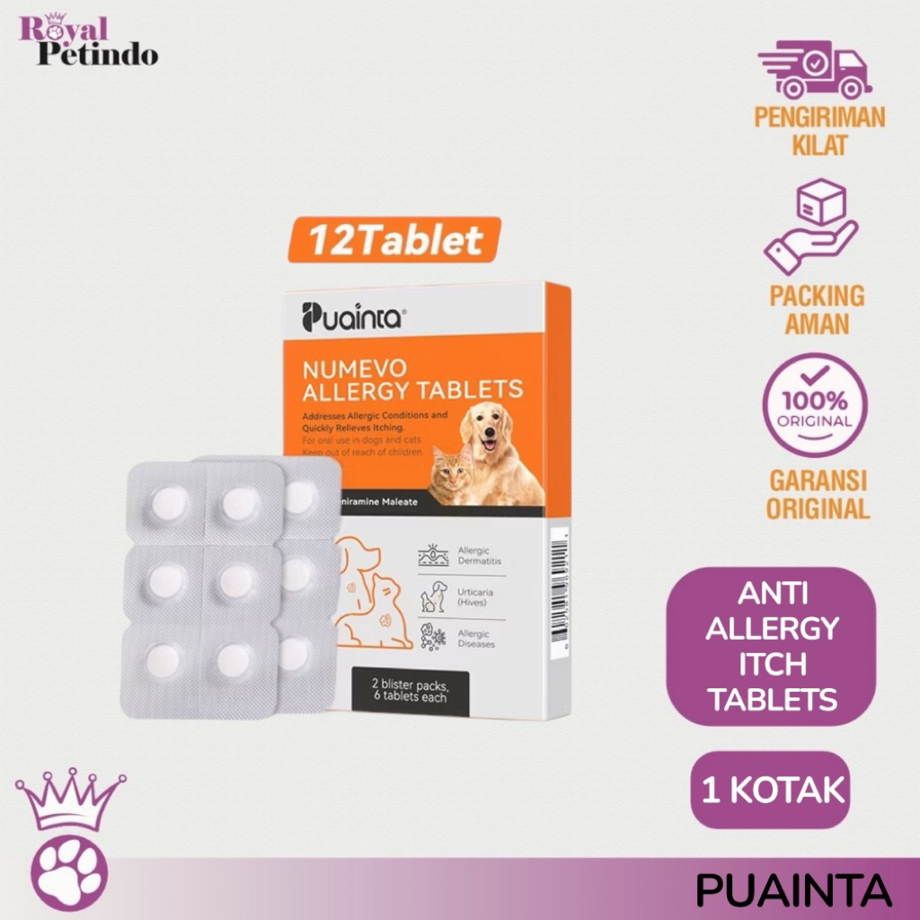 ( 1 KOTAK ) Puainta Allergy Tablet Anti Alergi / Gatal / Eksim Kemerahan / Atopic Dermatitis untuk K