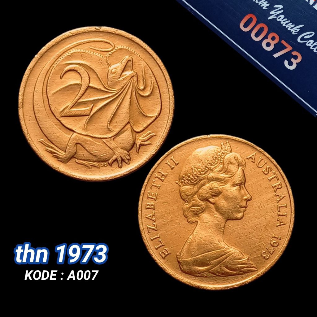 UKA073Coin 2 Cent (Australia) Elizabeth II Thn 1973 Detail Bagus Sesuai Difoto Kode:A007