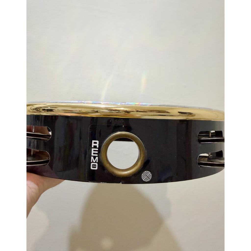 [PRELOVED] Tamborine hologram REMO USA Double Row Diameter 25cm + tas Second kondisi Bagus