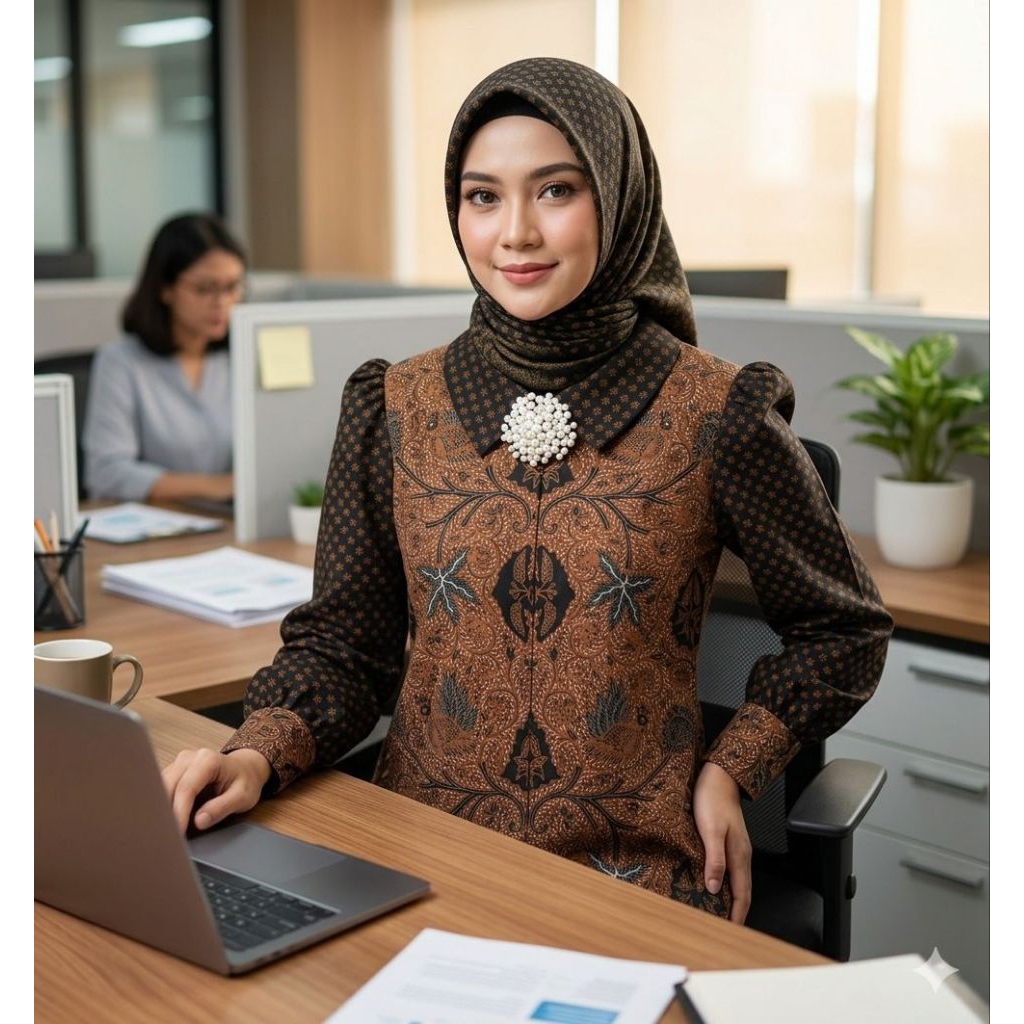 Johana Batik Atasan Katun Premium Sogan