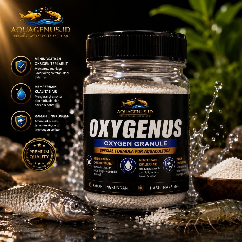 Aquagenus - Oxygenus 100 Gram / Oxygenus Oksigen Granule Premium Quality / Oksigen Granule Ikan & Ud
