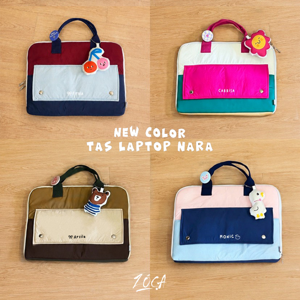 TERBARU ZOCA TAS LAPTOP NARA 14" / TAS LAPTOP JINJING (BISA CUSTOM NAMA)