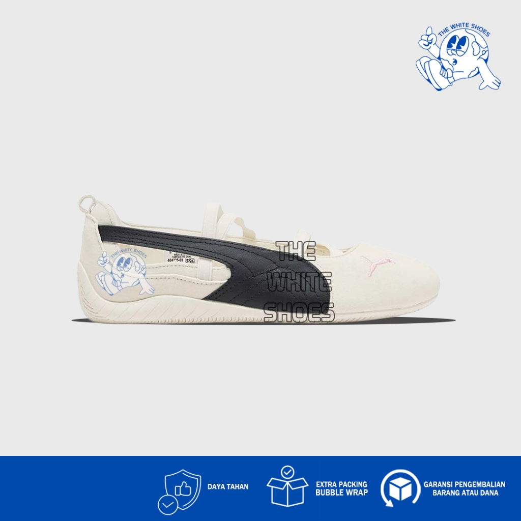 Sepatu Cassual Puma Rose Speedcat Ballet White Black