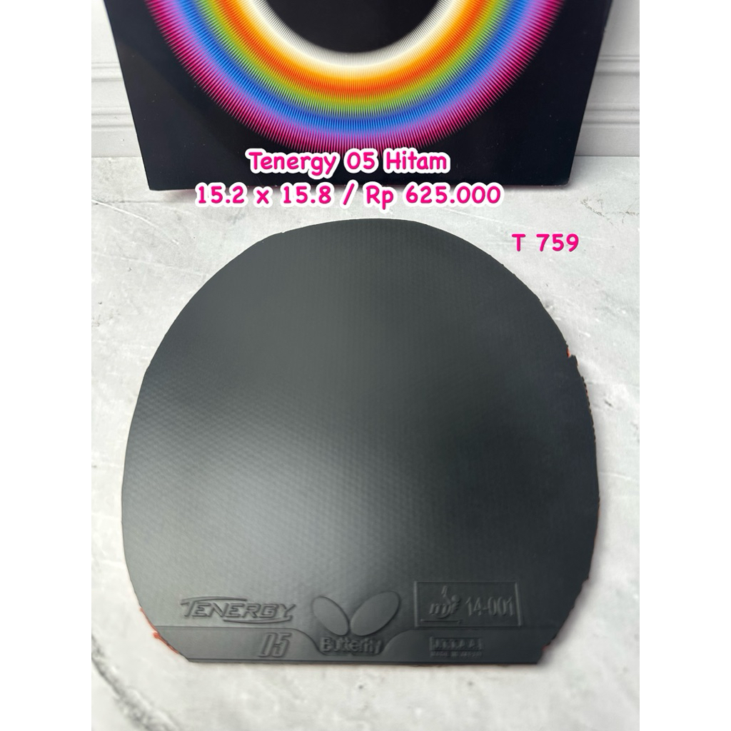 SECOND BUTTERFLY TENERGY 05 HITAM MARKET JEPANG KARET BET BAD BAT TENIS MEJA ORIGINAL 100% KONDISI M