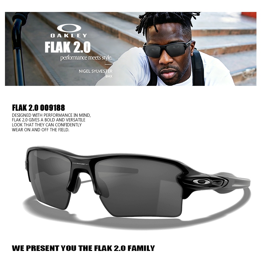 Kacamata Olahraga Oakley Flak 2.0 OO9188, Lensa Prizm Anti UV & Silau, Bingkai Ringkas Tahan Lama, C
