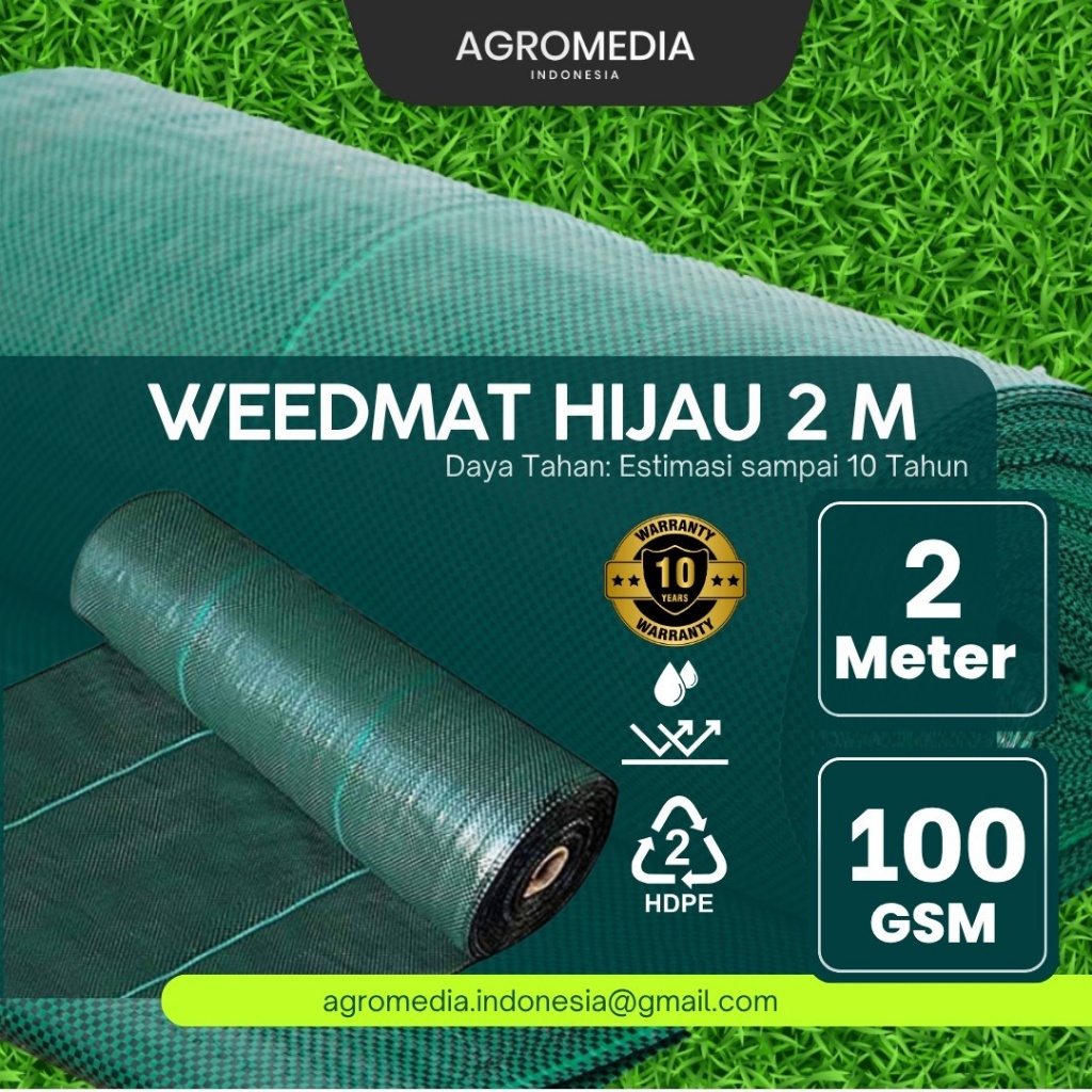 Weedmat Terpal Geotextile Mulsa Gulma Hijau Mulsa Lebar 2 meter