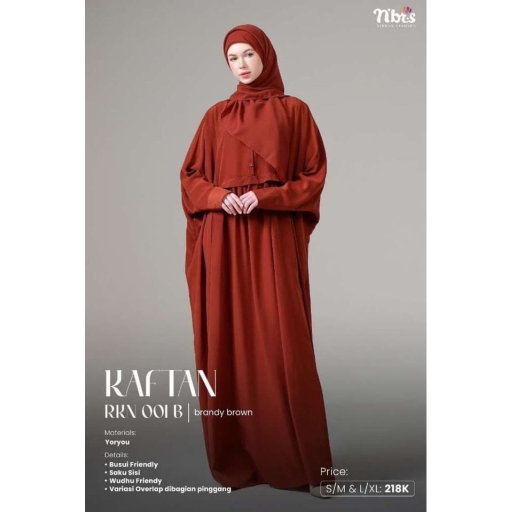 RkN 001 B Brandy Brown/Gamis Nibras/Gamis Single/Dres Wanita/Kaftan Wanita Simple