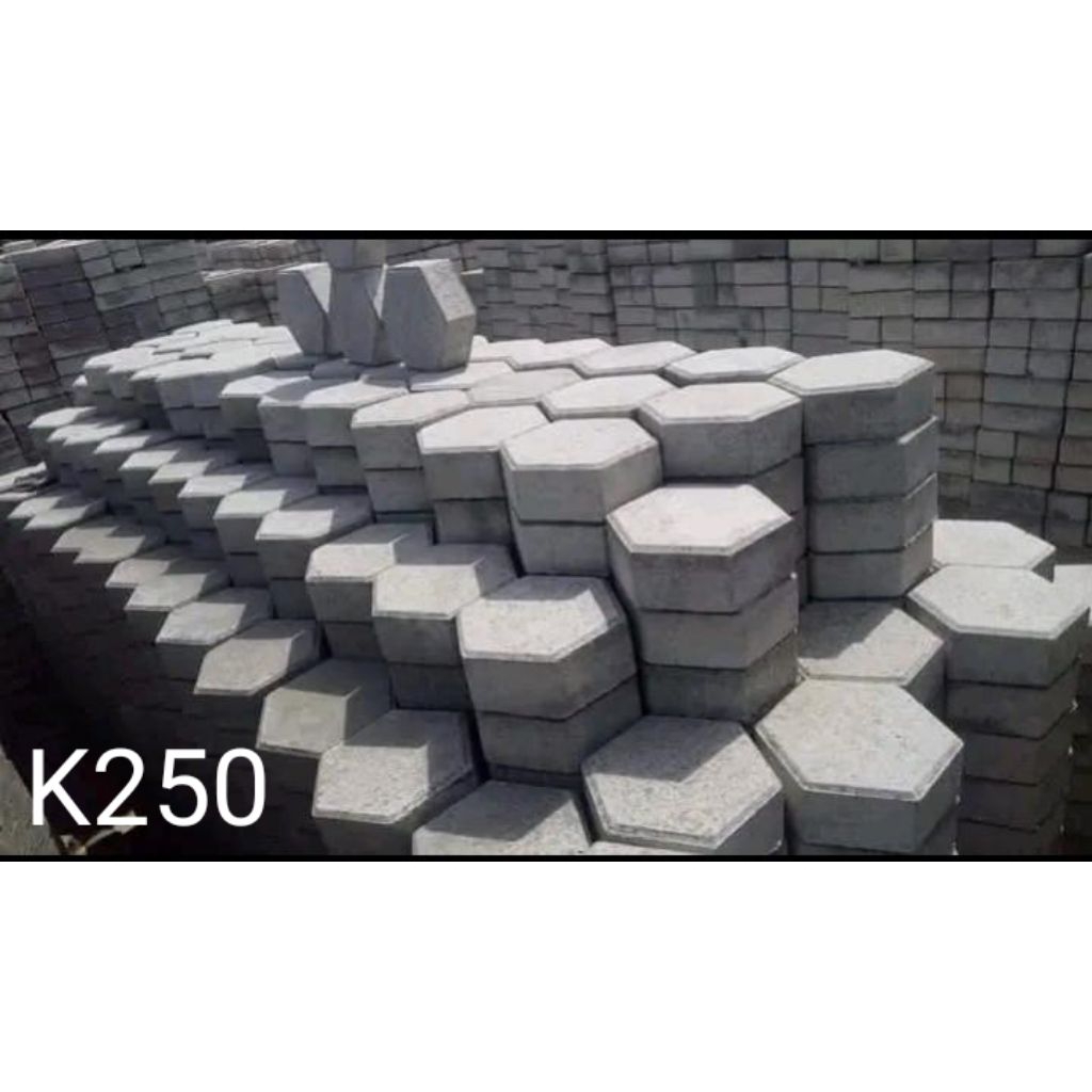 Paving blok hexagon / segi enam 20X20 tebal 6 cm press hidrolik