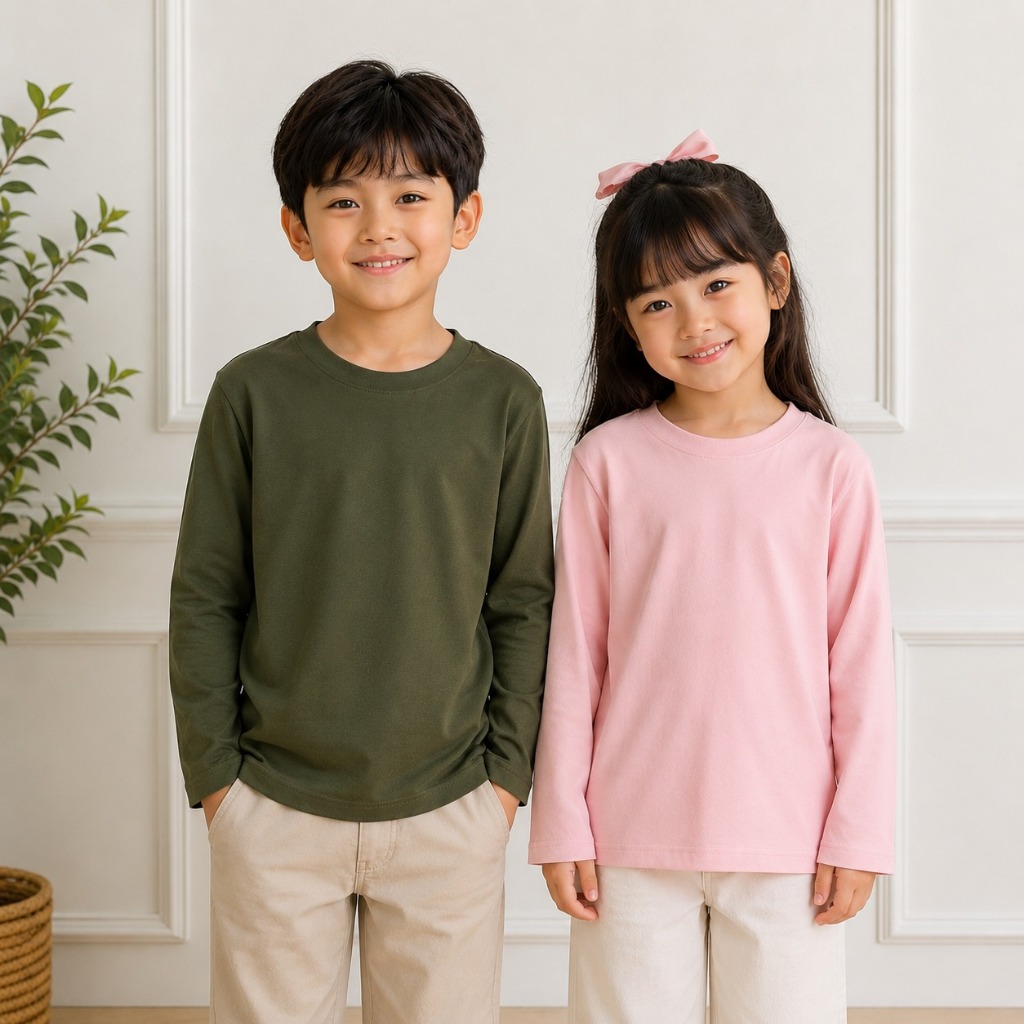 [ PART 1 ] KAOS PANJANG ANAK - KAOS POLOS MALANG