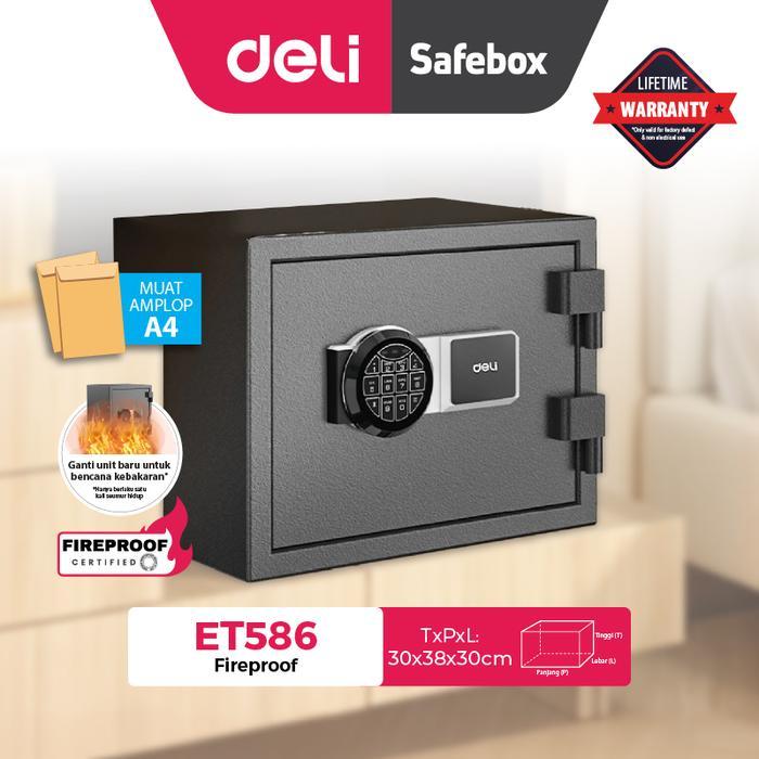 Brankas DELI ET 586 | Brankas Digital Tahan Api | Brankas Uang dan Emas | Brangkas Berangkas Dokumen