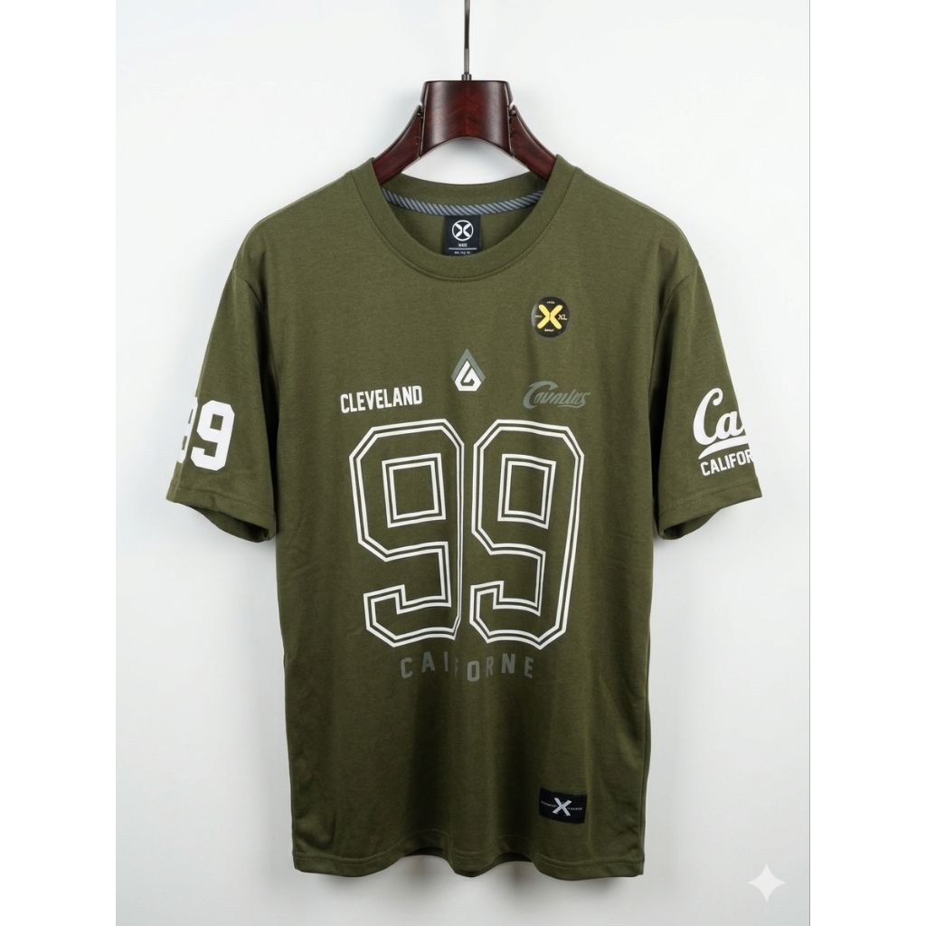 Kaos Distro CLEVELAND 99 - Hijau Army Premium UK XL