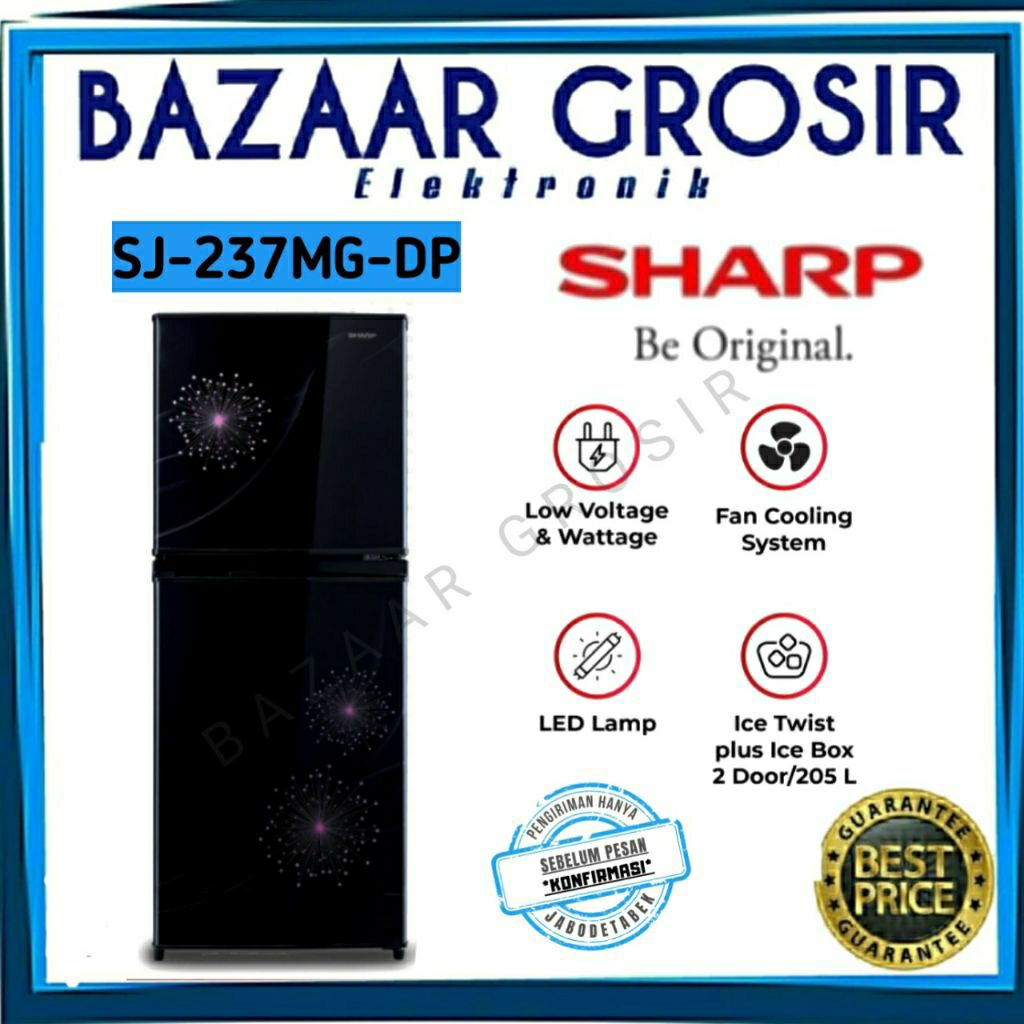 KULKAS SHARP 2 PINTU SJ-237MG-DP / SJ237MGDP / SJ237MGDP