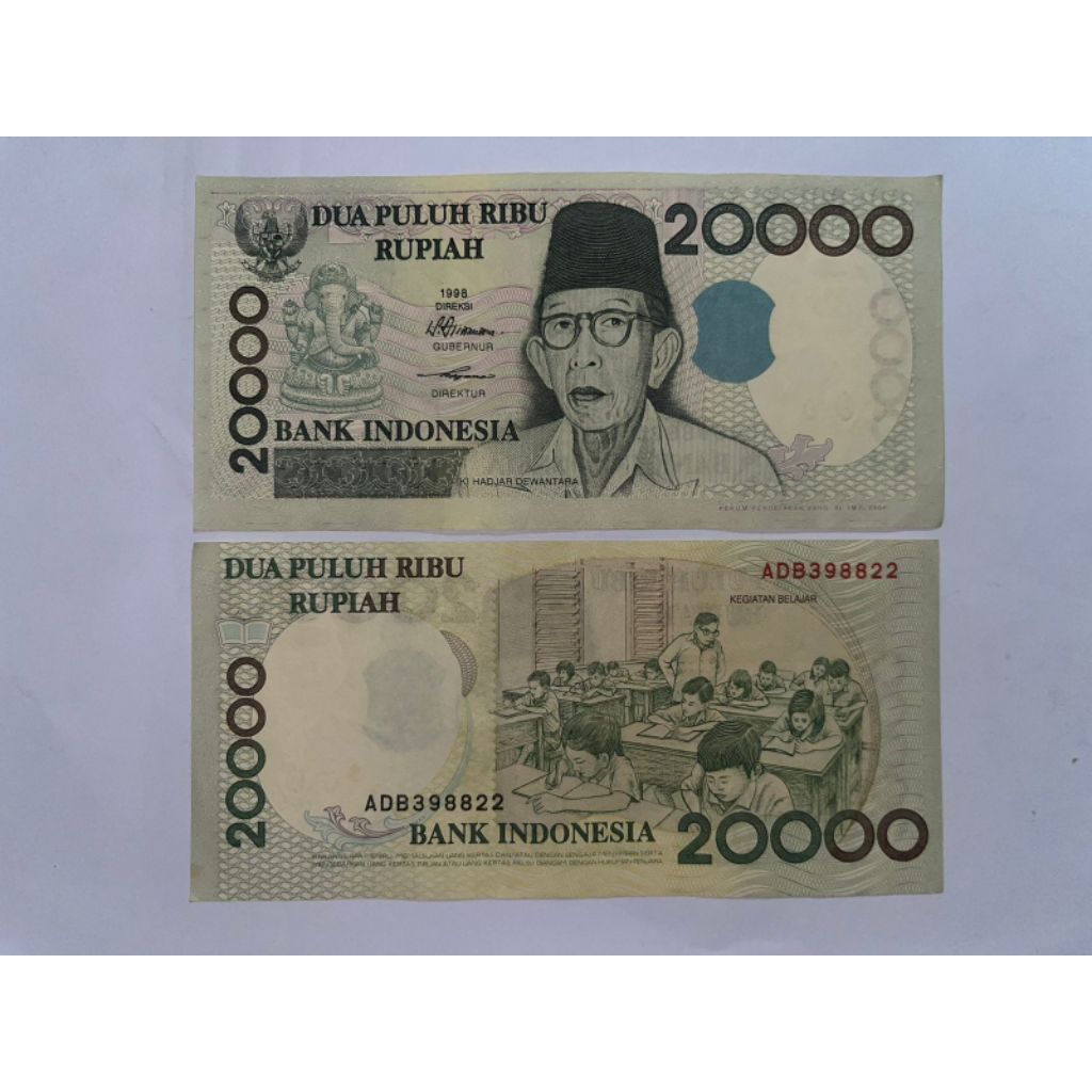 uang kuno 20000  rupiah Ki hajar Dewantoro tahun 1999