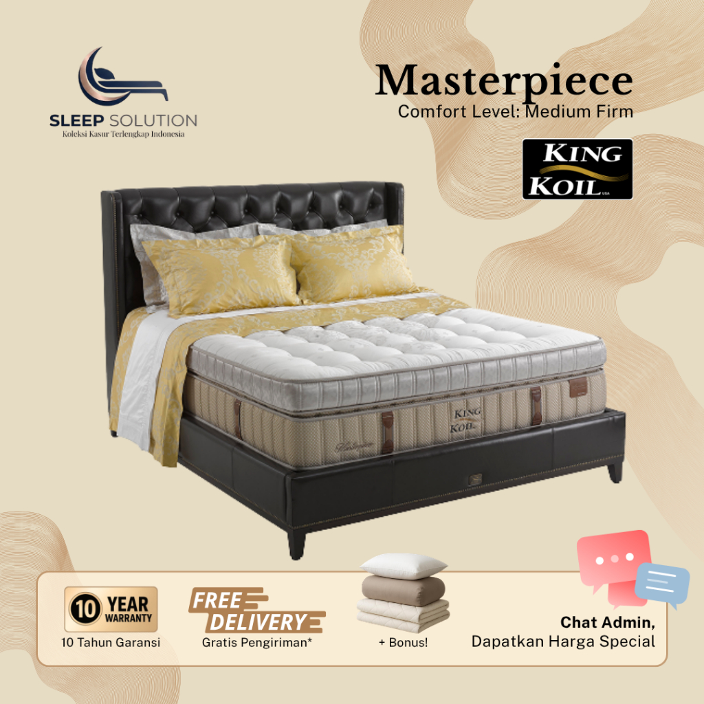 KING KOIL MASTERPIECE I Kasur Spring Bed | Matras Premium | 100x200, 120x200, 160x200, 180x200, 200x