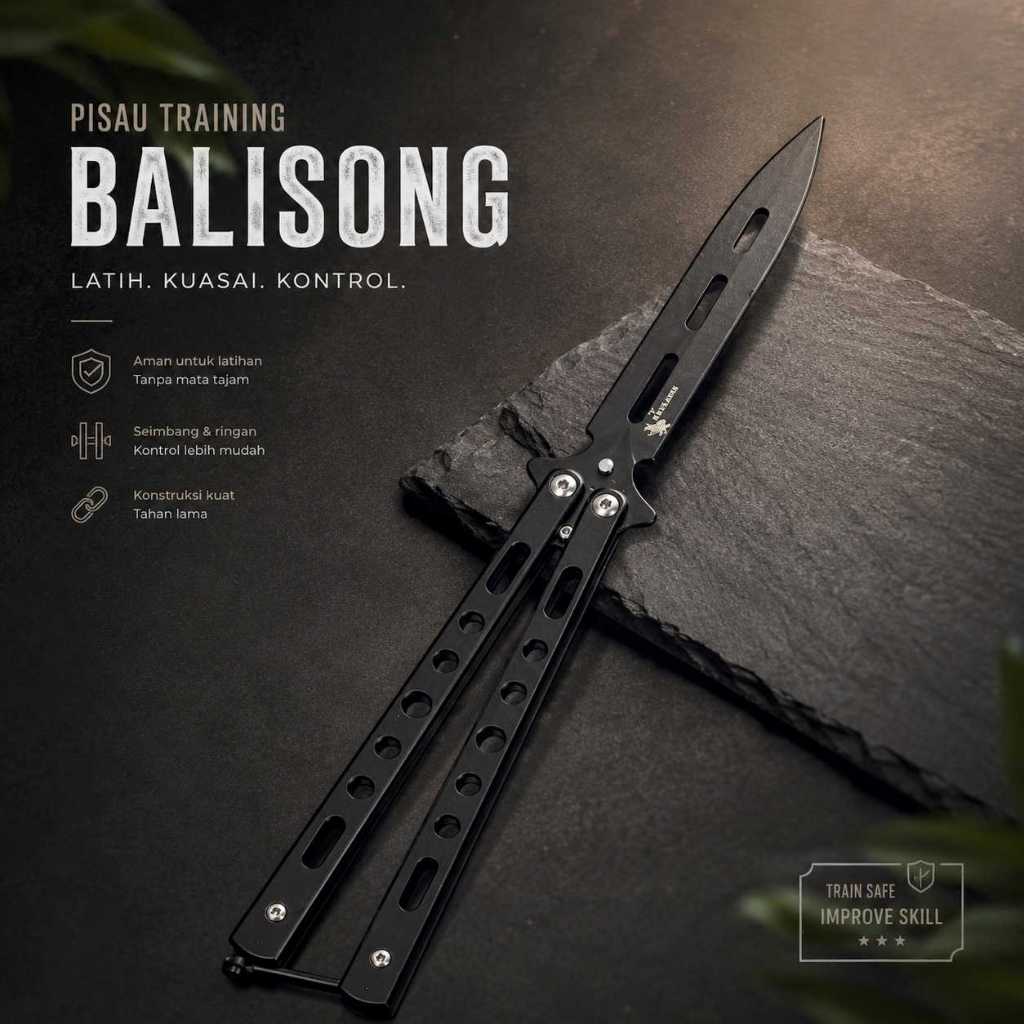 NEW KNIFEZER Pisau Training Balisong Butterfly Knife Pisau Lipat Balisong