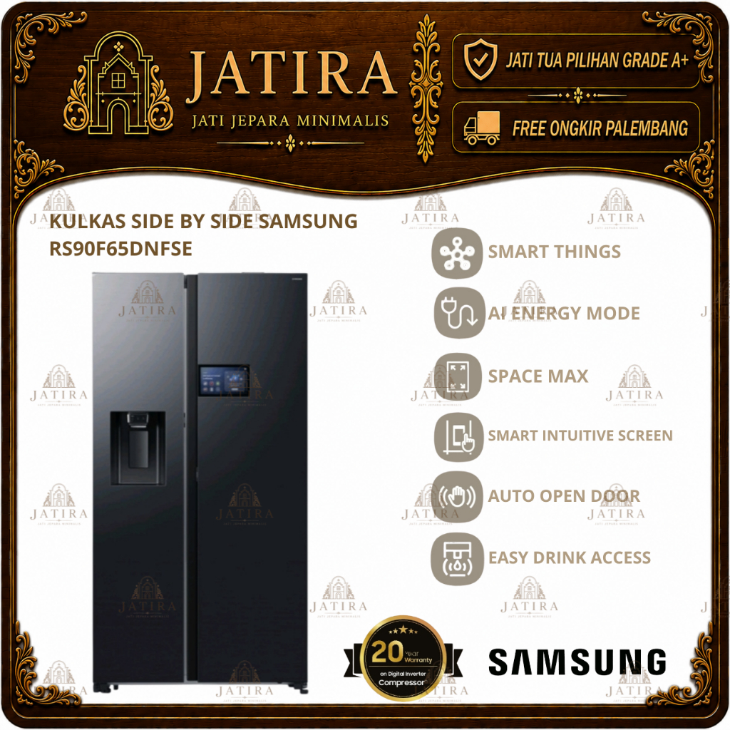 Kulkas Side by Side SAMSUNG RS90F65DNFSE | Kulkas Samsung 2 Pintu Murah Palembang | Elektronik Murah