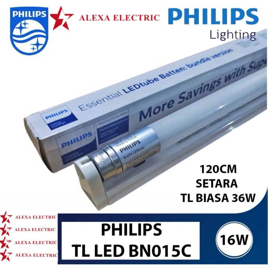 lampu philips led 16watt philips 120cm BNC015 + kap tl