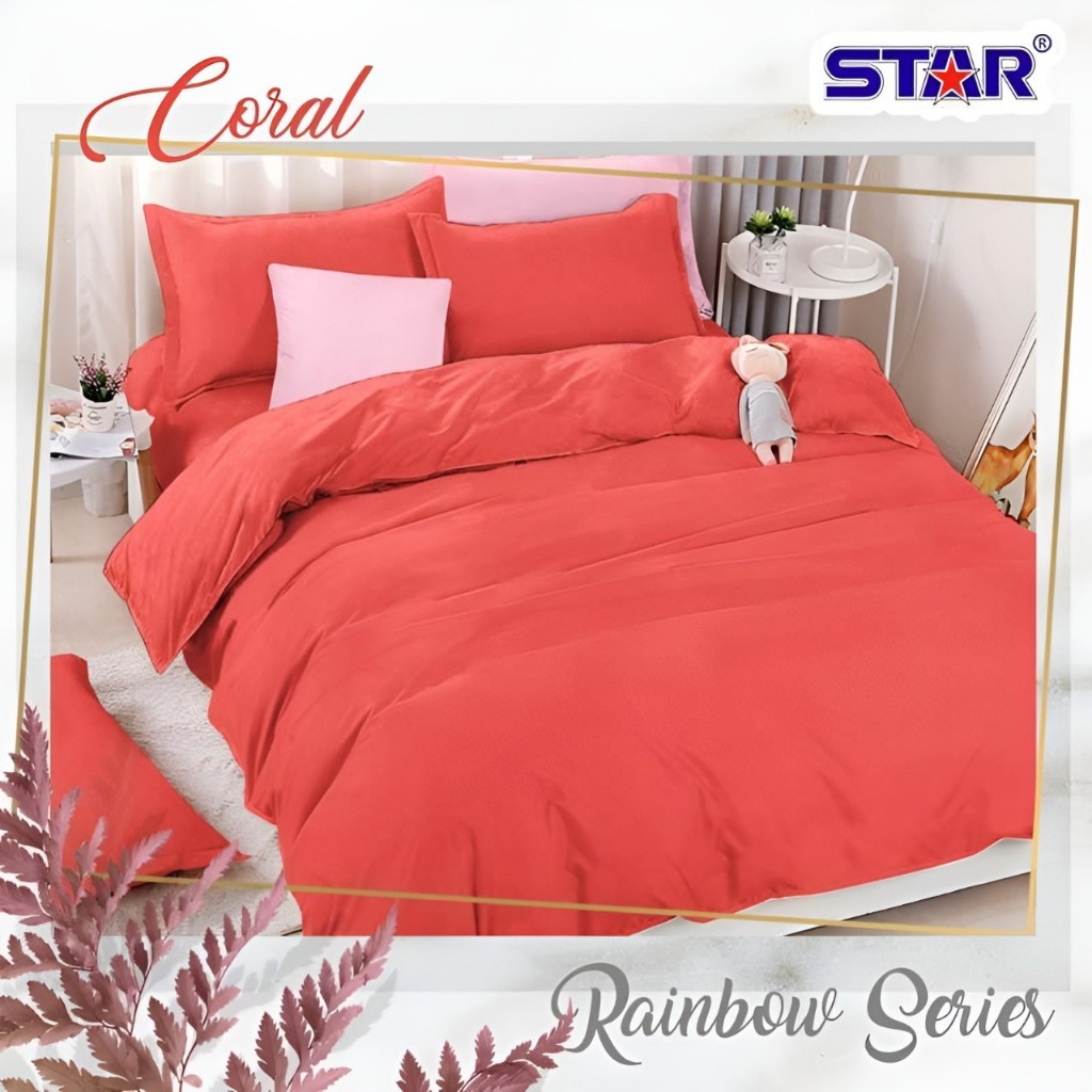 Sprei Set Katun Star Polos Coral
