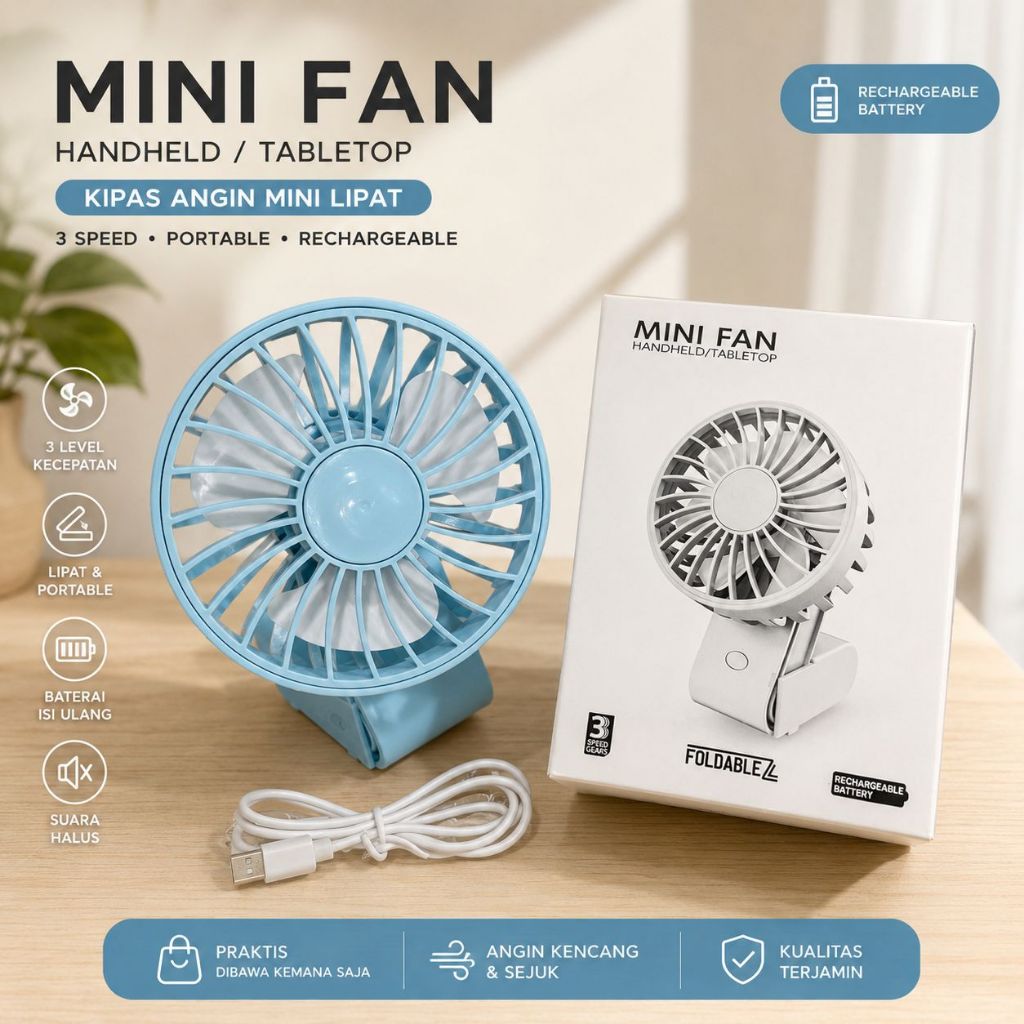 Kipas Angin Mini / Kipas Angin Portable Lipat Kipas Angin genggam
