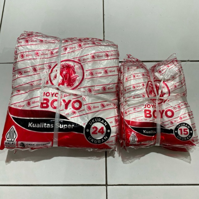 Kantong Plastik Kresek Putih Bening Boyo Transparan 24 & 15