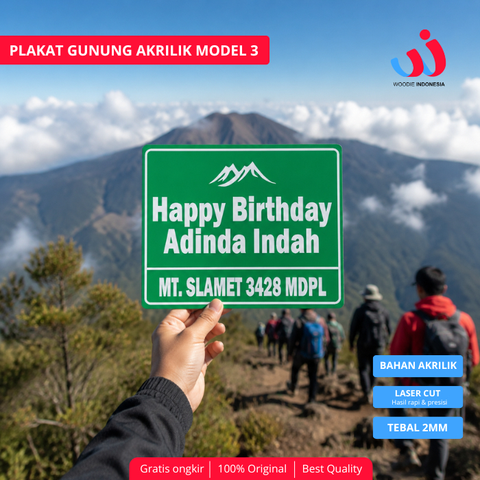 Signage Plakat Gunung Custom Papan 25x30 / Signage Plakat Gunung Akrilik