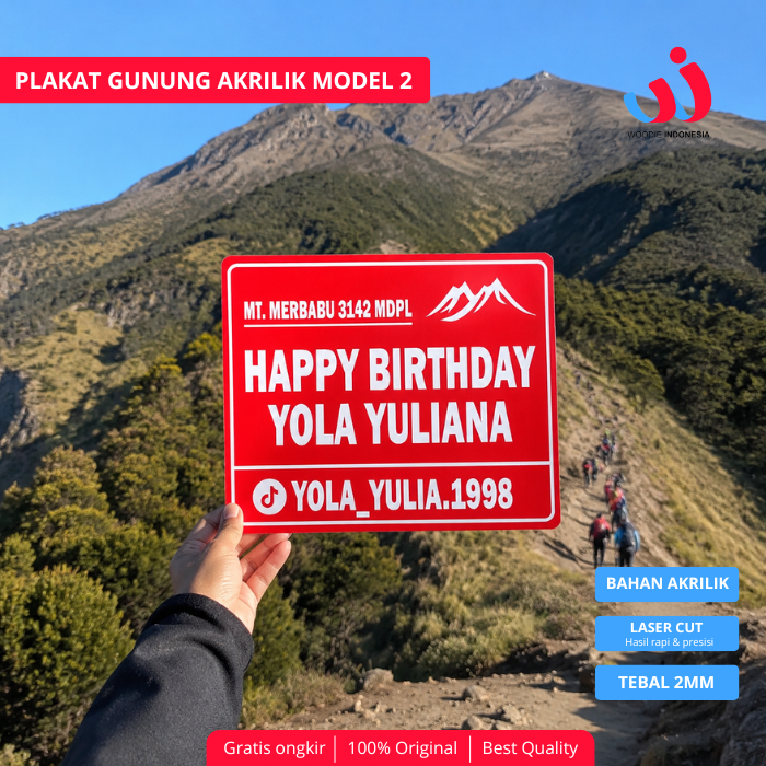 Signage Plakat Gunung Custom Papan 25x30 / Signage Plakat Gunung Akrilik