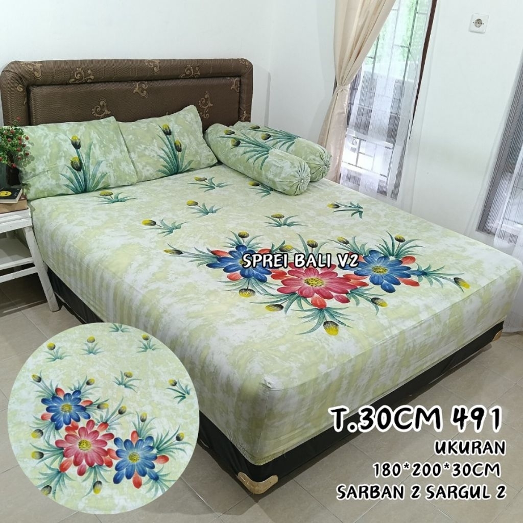 SPREI KATUN BALI LUKIS UK 180X200X30 VIRAL BEST SELLER