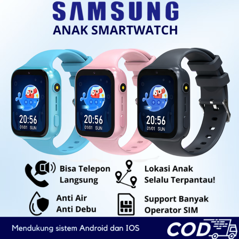 Anti Air Jam Tangan Anak X1 - 4G Video Call Telepon - GPS Digital Smartwatch Anak Waterproof Kids Sm