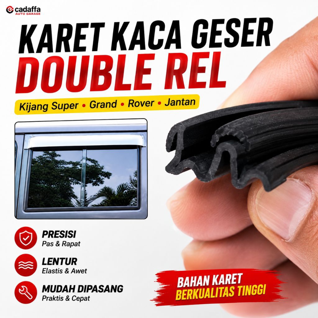 KARET MOBIL KACA GESER DOUBLE REL KIJANG SUPER GRAND