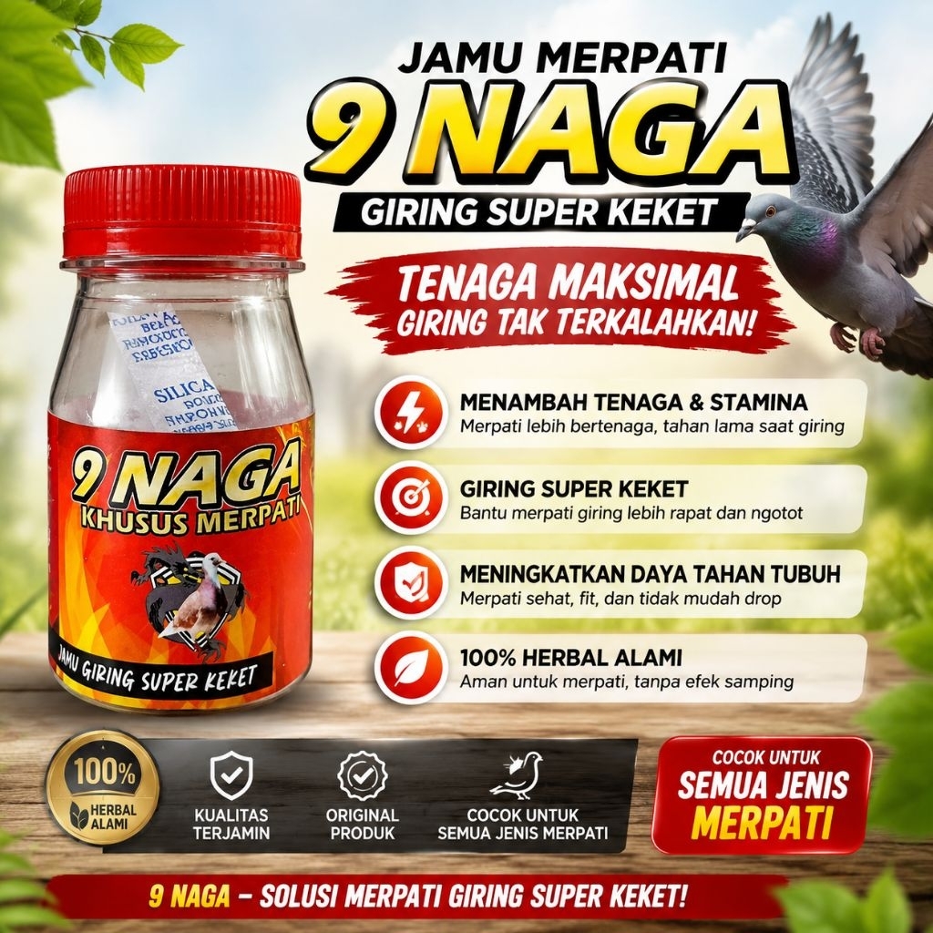 BEST SELLER Jamu Merpati Herbal 9 Naga 50 Butir | Giring Keket Maksimal Nafas Panjang