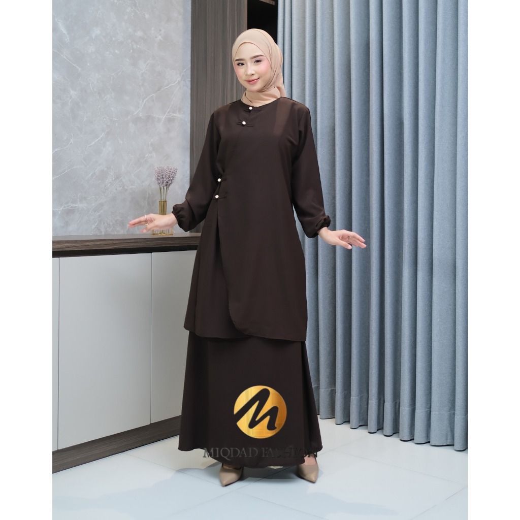 Miqdad Fashion/Setelan Wanita Cheongsam Viral/Pakaian Muslimah Wanita/Baju Muslim Wanita
