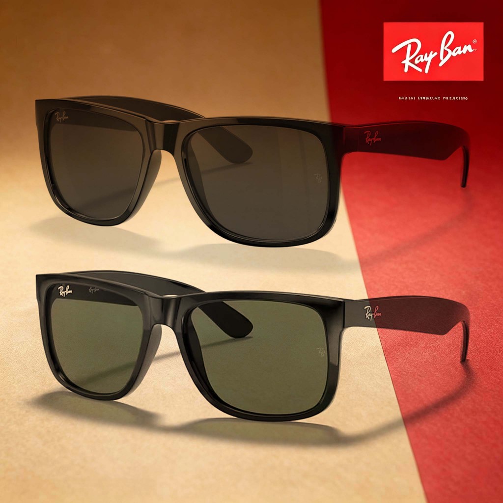 Kacamata Hitam Ray-Ban Wayfarer Justin RB4165 Black Pria Sunglasses