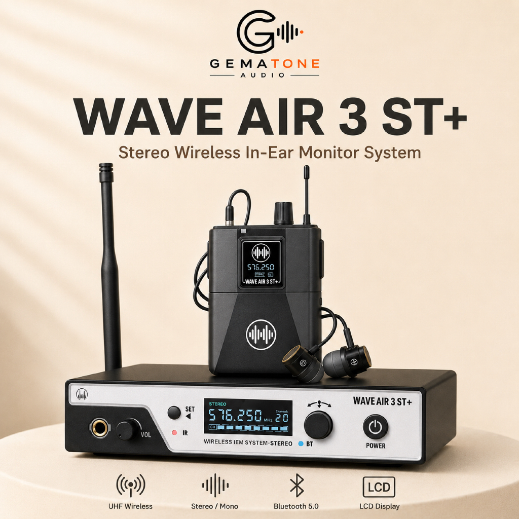 WAVE AIR 3 ST+ Stereo Wireless In Ear Monitor System Bodypack Monitor Panggung