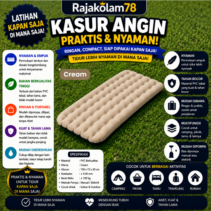 Matras Tidur Kasur Angin Inflatable Bed Mattress Camping Outdoor / matras camping outdoor matras ang