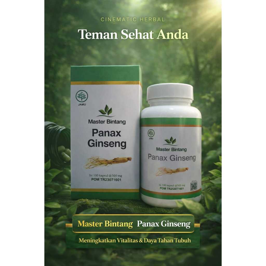 Kapsul Herbal Master Bintang Panax Ginseng BPOM – Stamina, Energi & Performa Pria