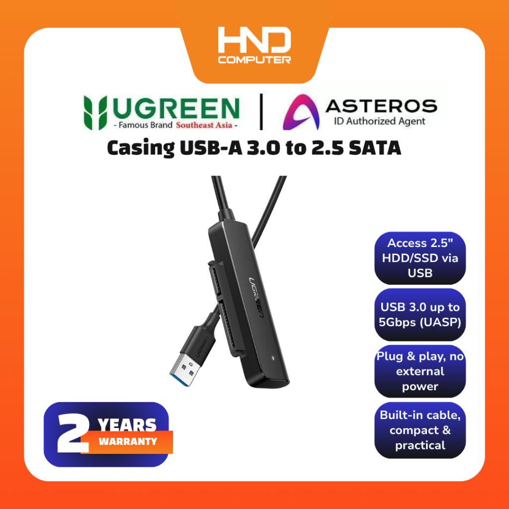 UGREEN Enclosure HDD/SSD USB-A to 2.5" SATA USB 3.0 - 30848
